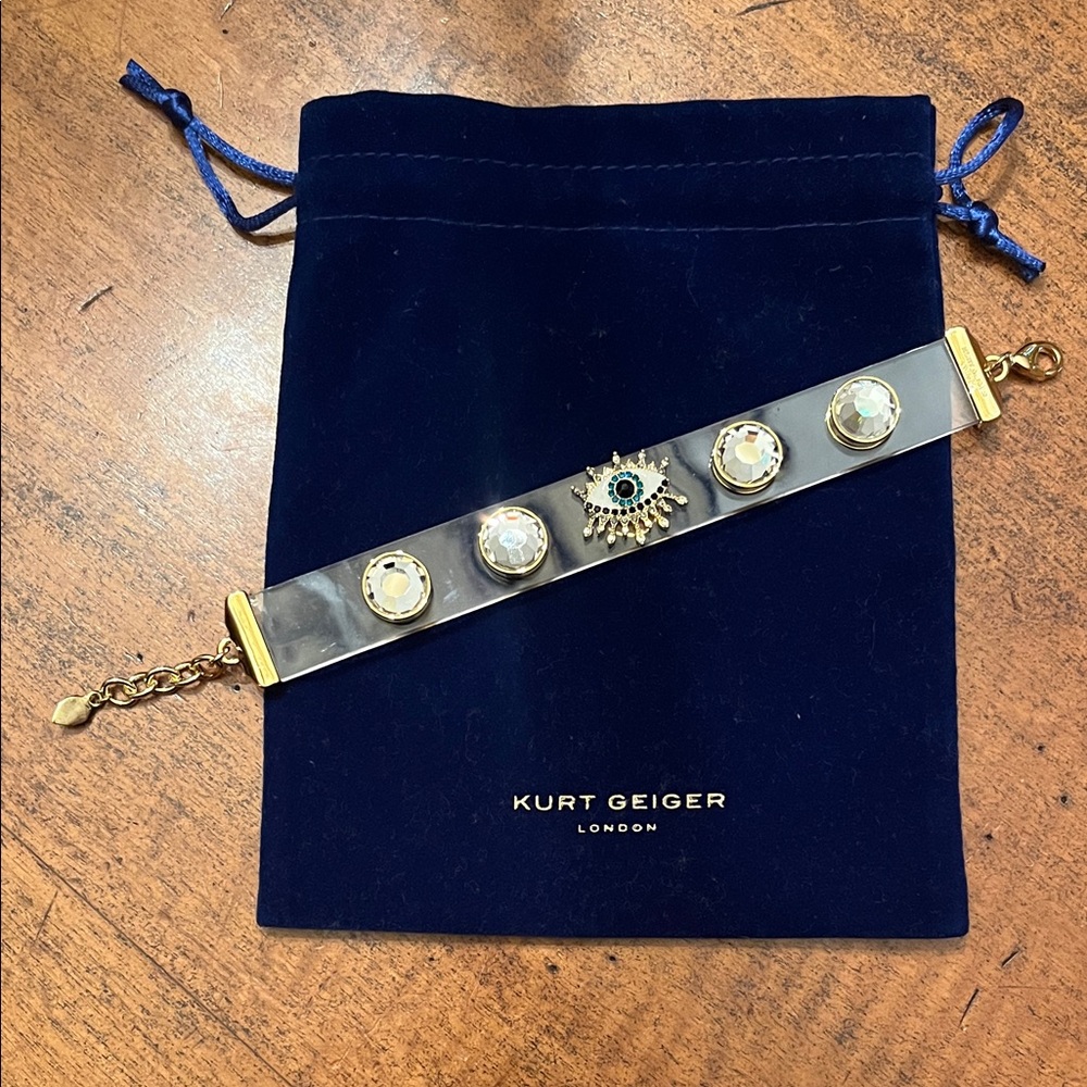 Kurt Geiger Gold and Black Stone Bracelet